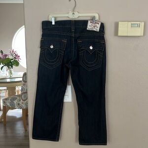 True Religion Straight Flap Jeans dark wash 34x25” NWOT
